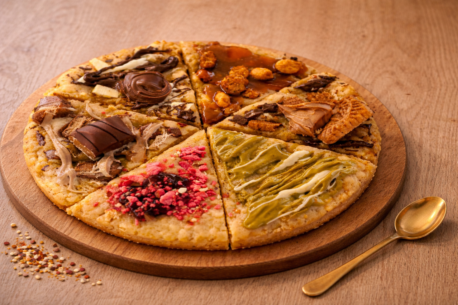 Pizza sucrée aux saveurs variées